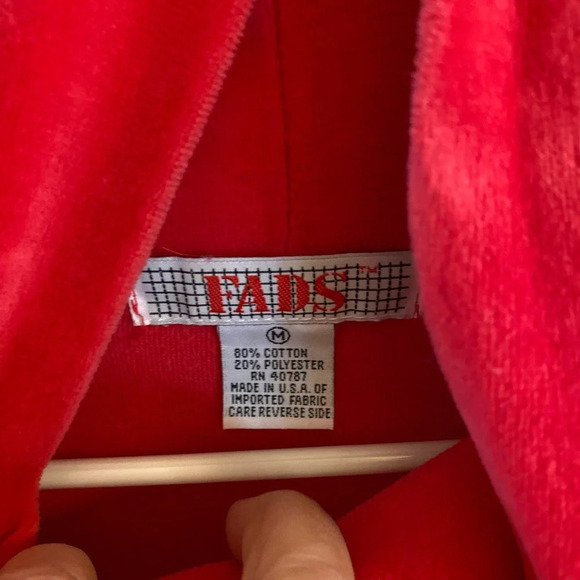 vintage Fads 80s velour red mock neck maxi dress Winter Holiday comfy Warm soft - Picture 7 of 7